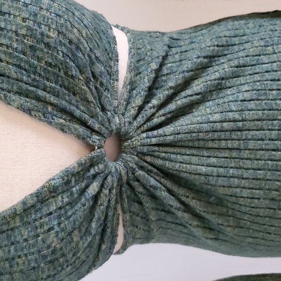 Pacific Republic green ribbed O ring mini dress with cut out sides Size XS NWT - Picture 5 of 9